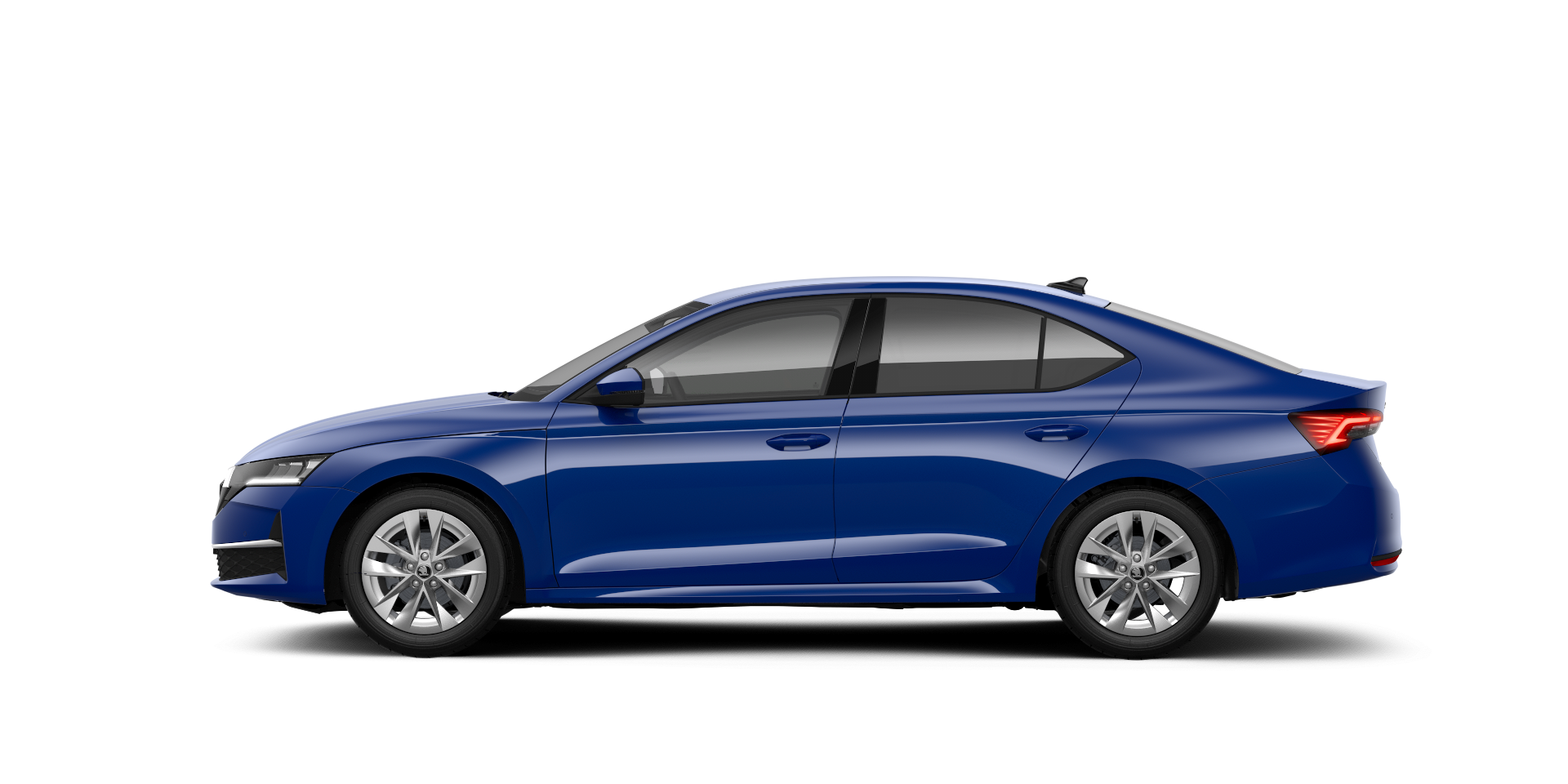 Moderen modro obarvan sedan z zatemnjenimi stekli. Vozilo ima aerodinamično obliko in aluminijasta platišča. Okna in prednji del avtomobila imajo elegantne linije.