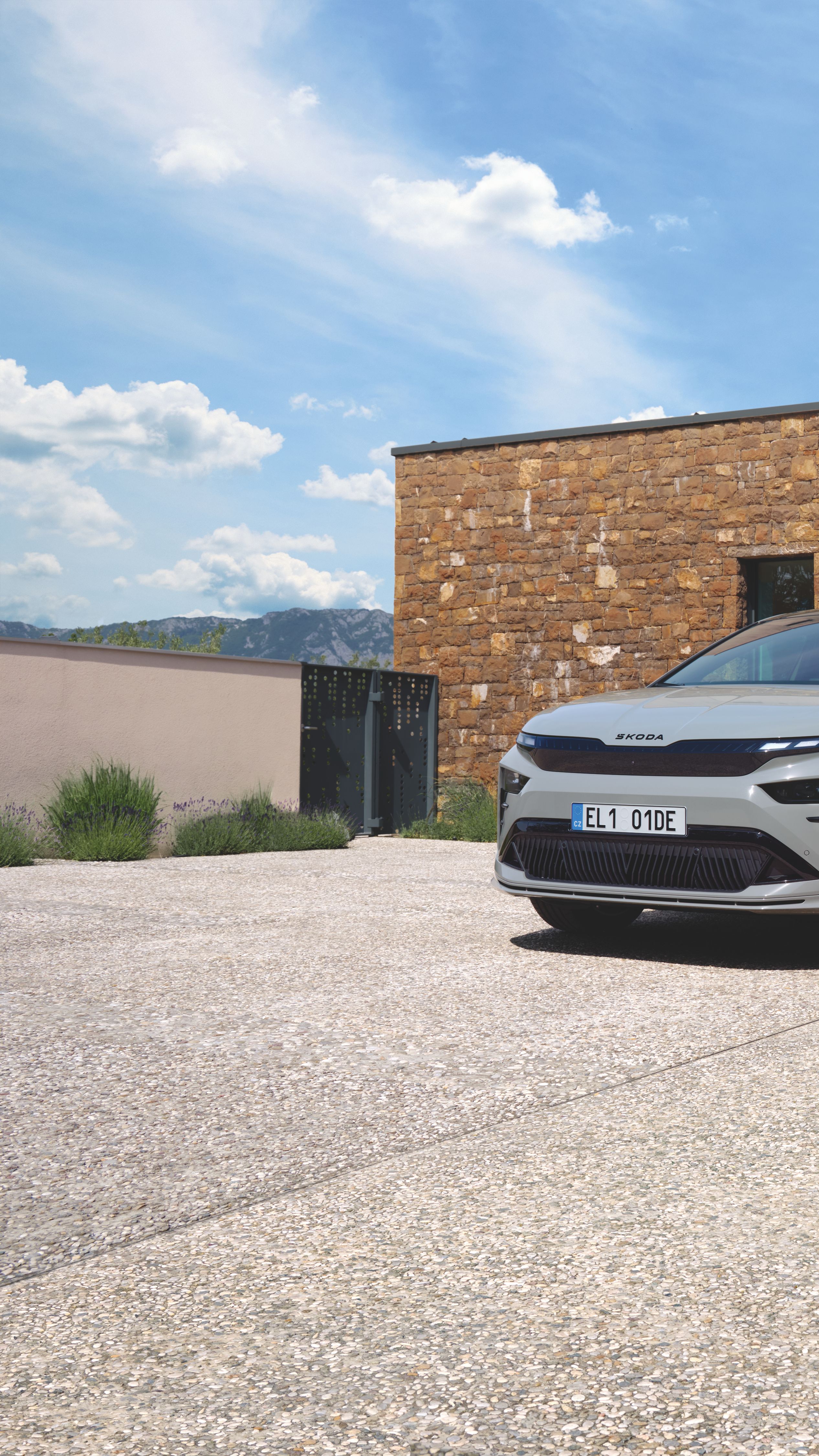 Škoda Enyaq RS v dinamični panorami