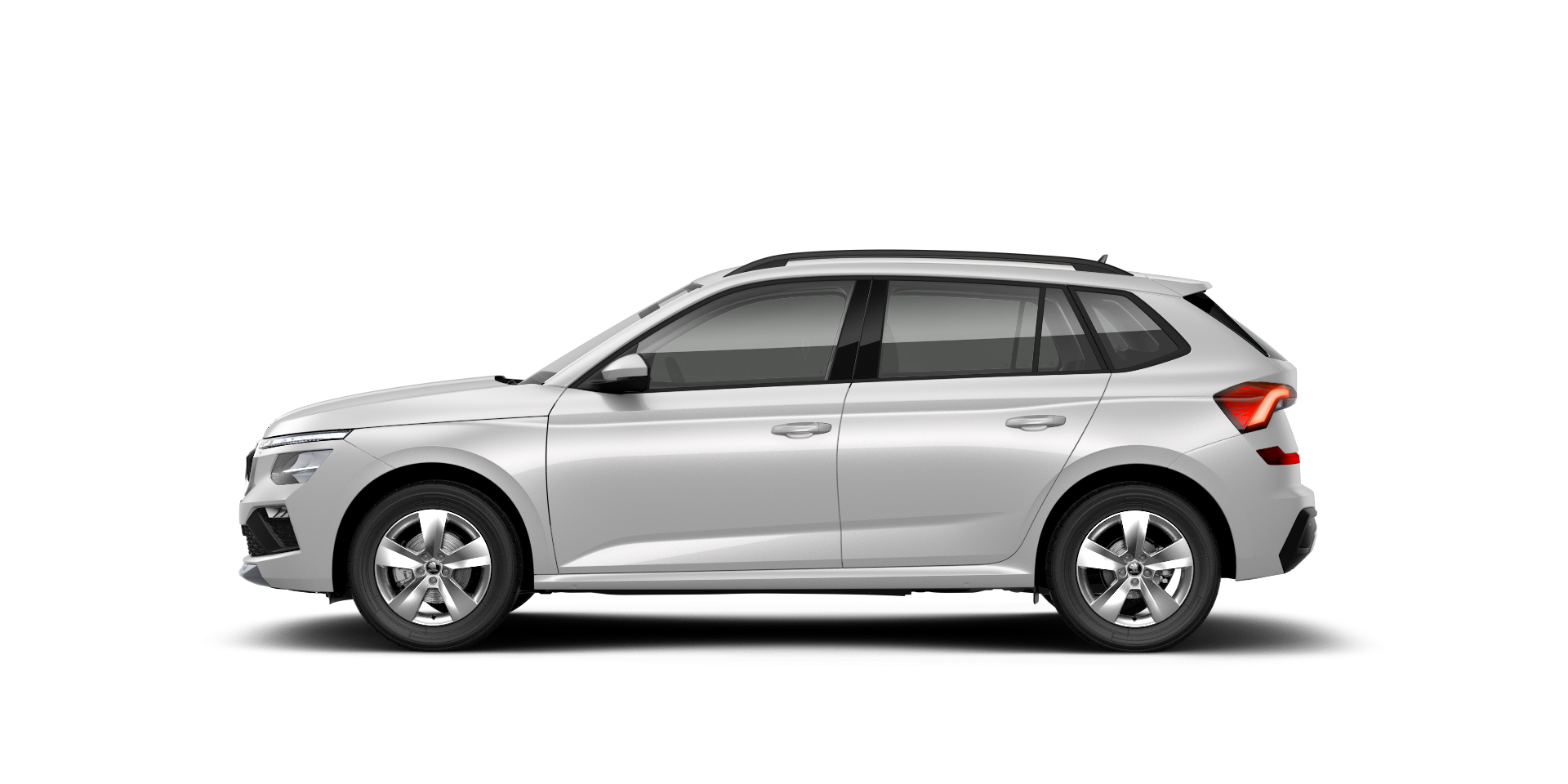 Bel športni terenec, viden s strani. Avto je srednje velik, z modernim, elegantnim dizajnom. Opremljen je s petimi vrati.